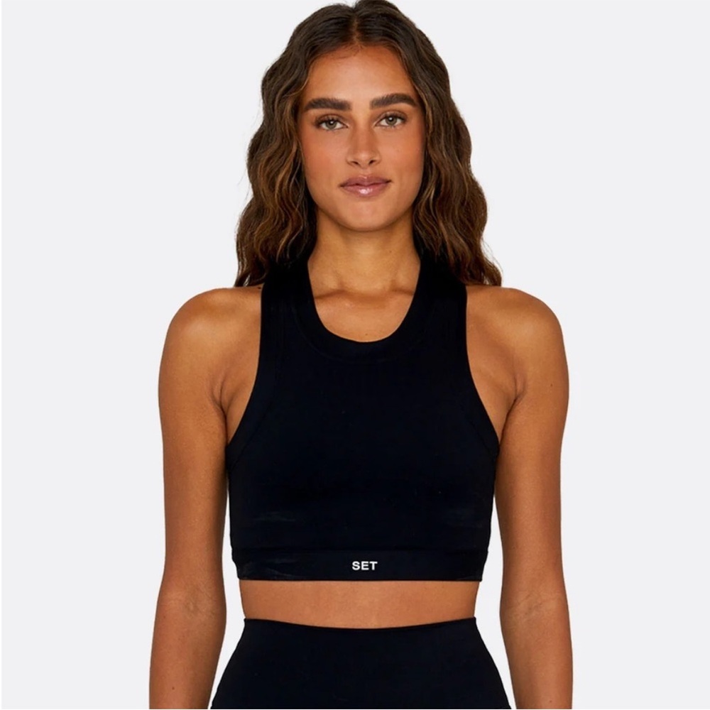 Set Active Sportbody High Neck Bra in Onyx Black